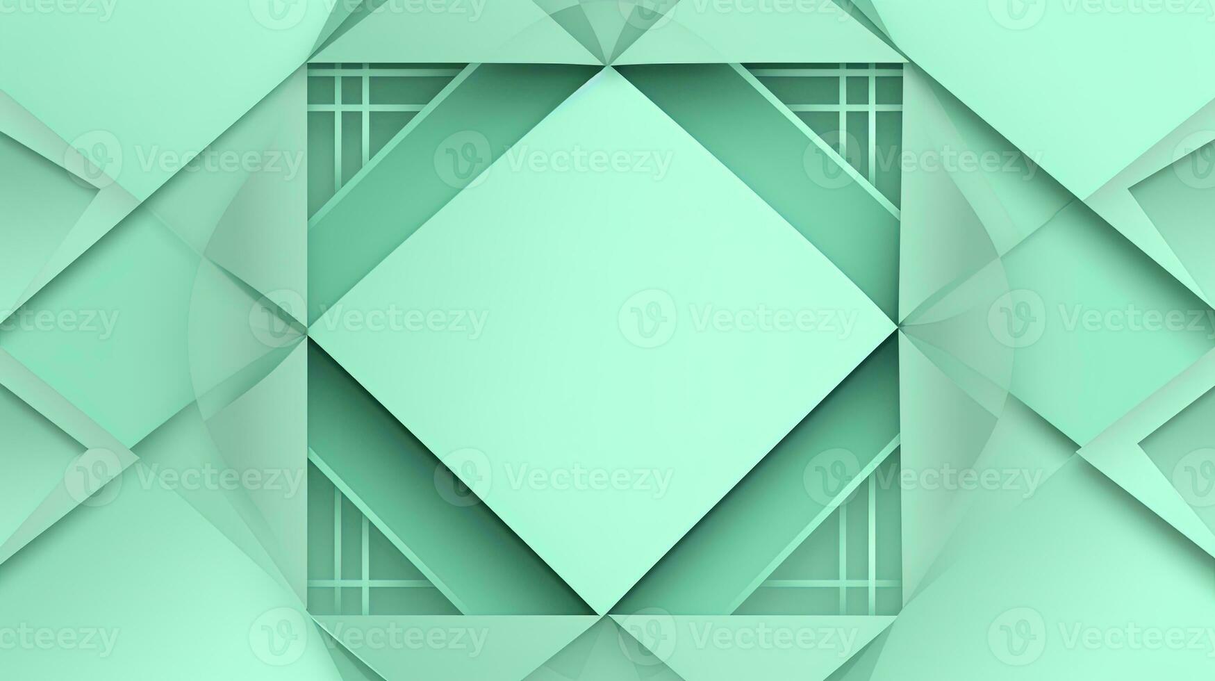 Abstract geometric background with triangles in green colors. 3d rendering. photo