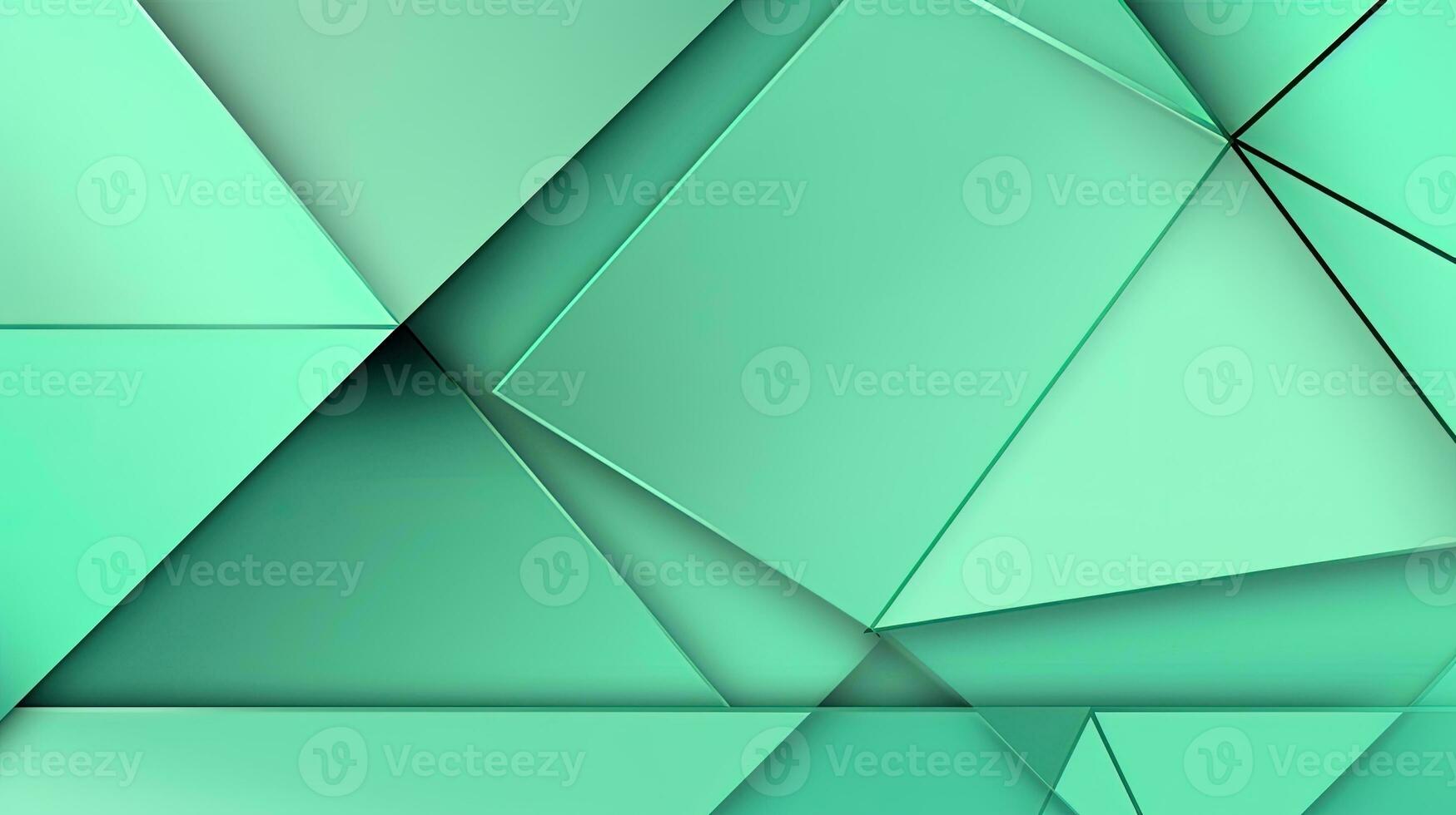 Abstract geometric background with triangles in green colors. 3d rendering. photo