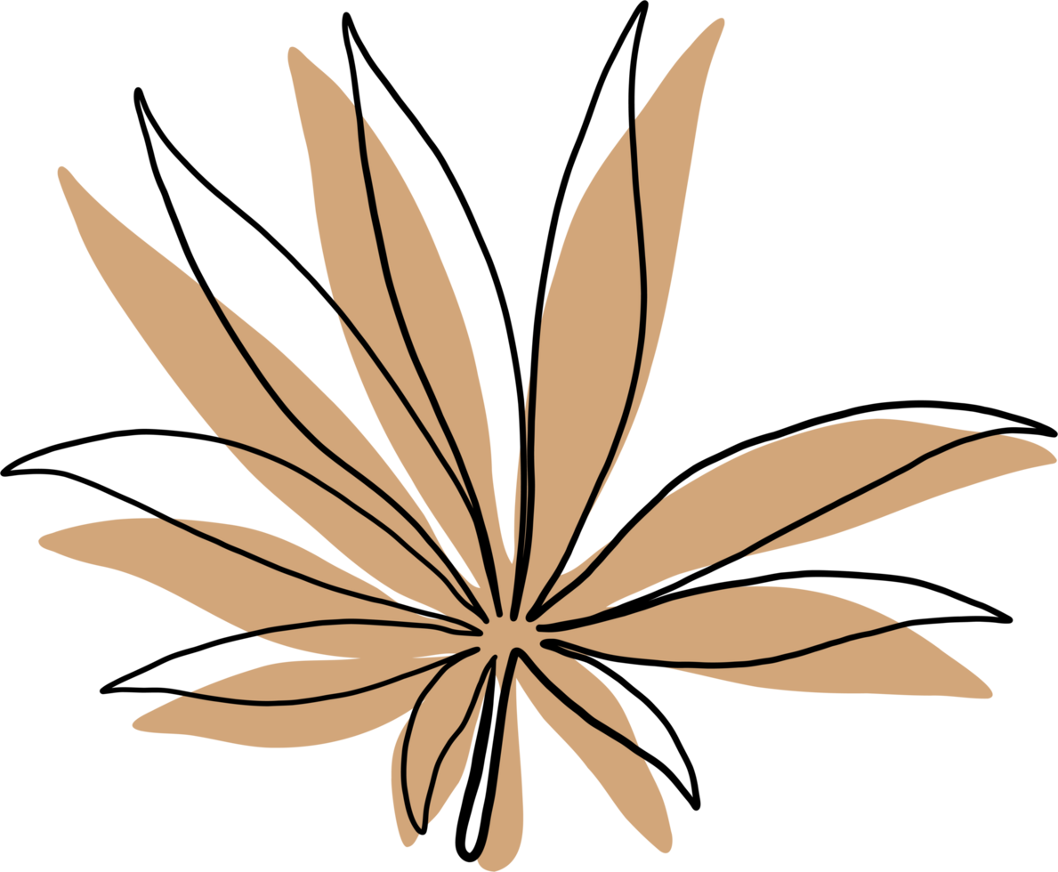 simplicity cannabis leaf continuous freehand drawing. png