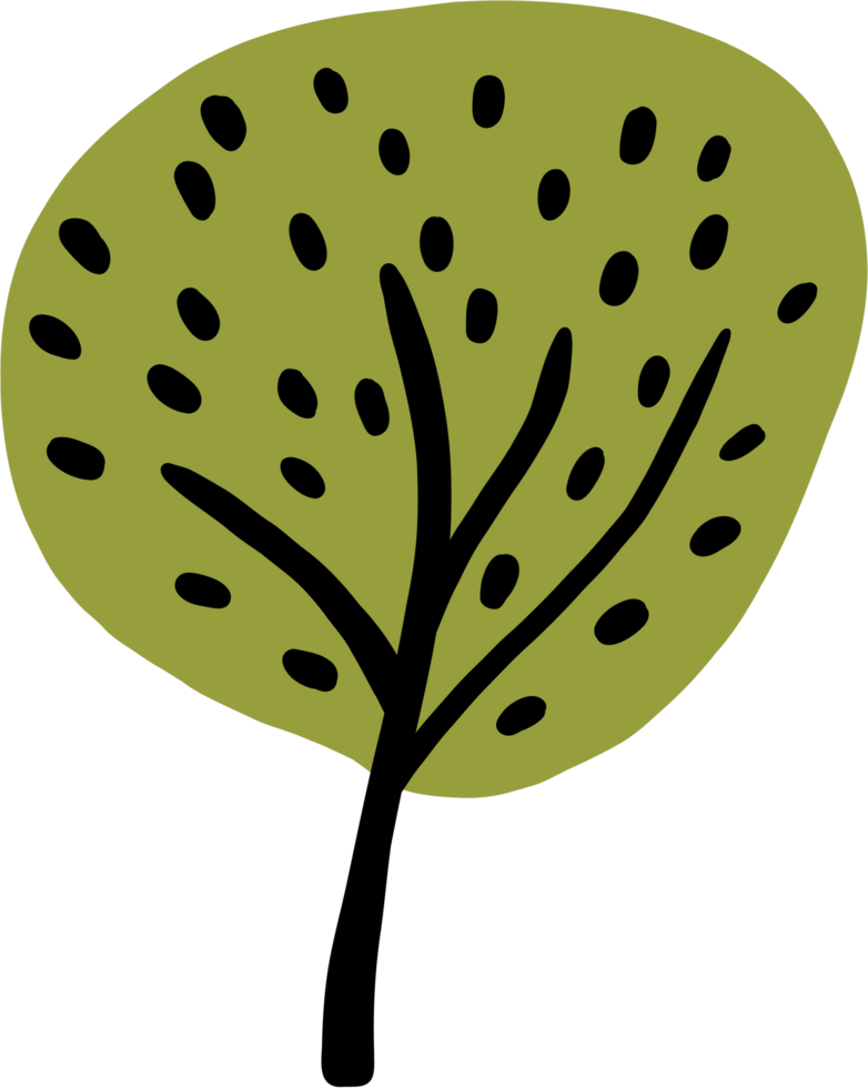 Doodle tree freehand drawing png