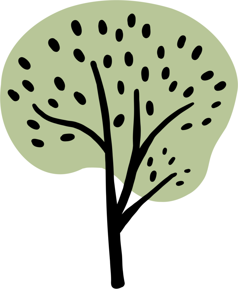 Doodle tree freehand drawing png