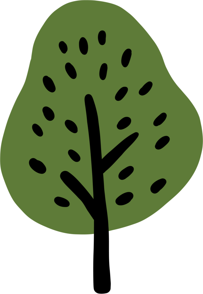 Doodle tree freehand drawing png