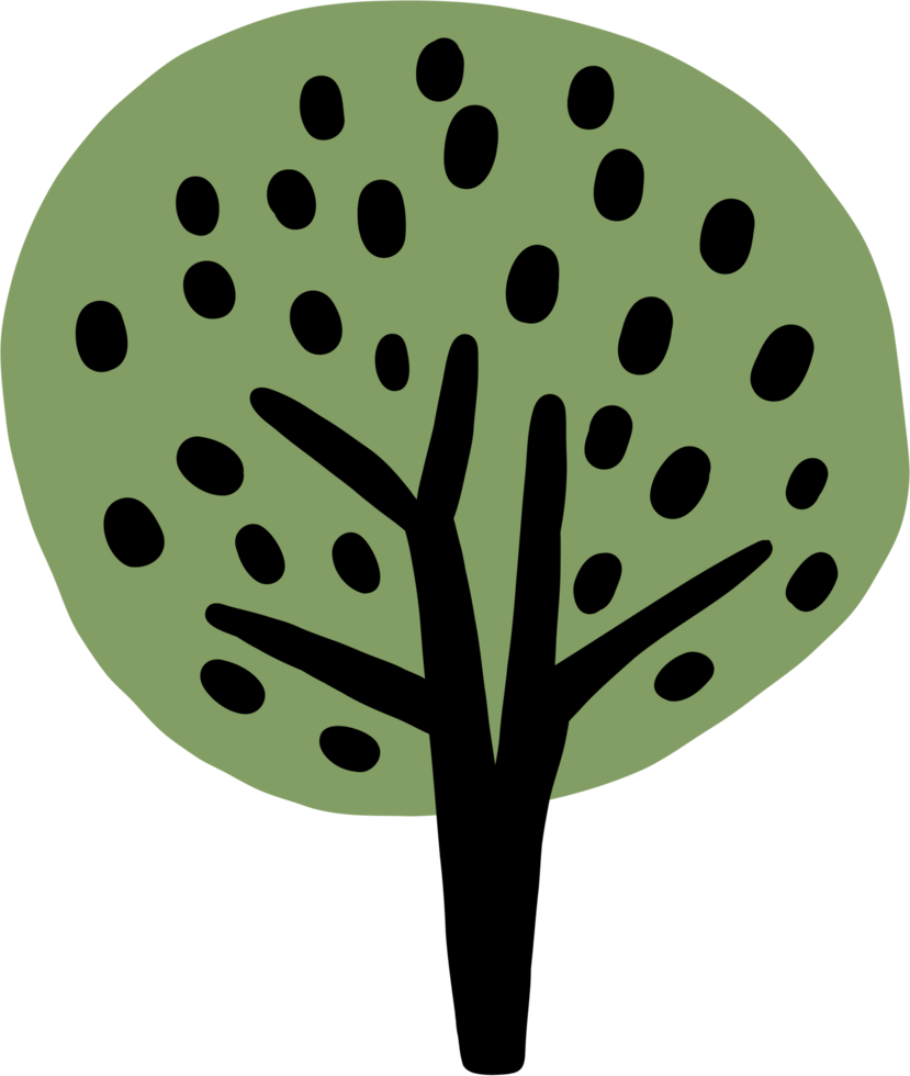 Doodle tree freehand drawing png