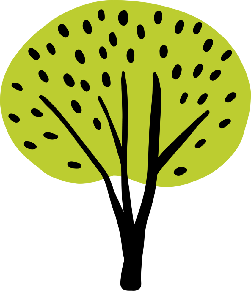 Doodle tree freehand drawing png