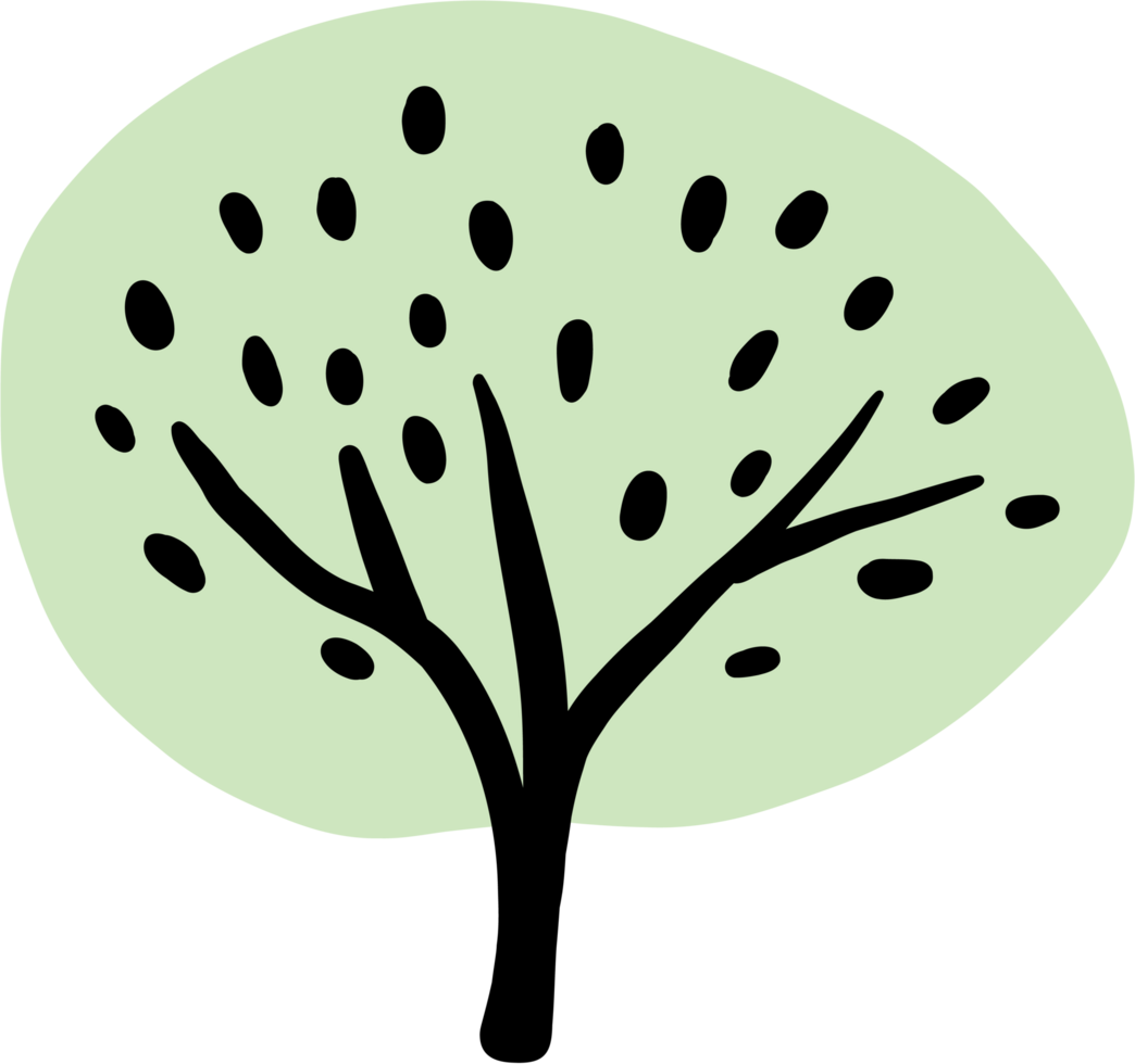 Doodle tree freehand drawing png