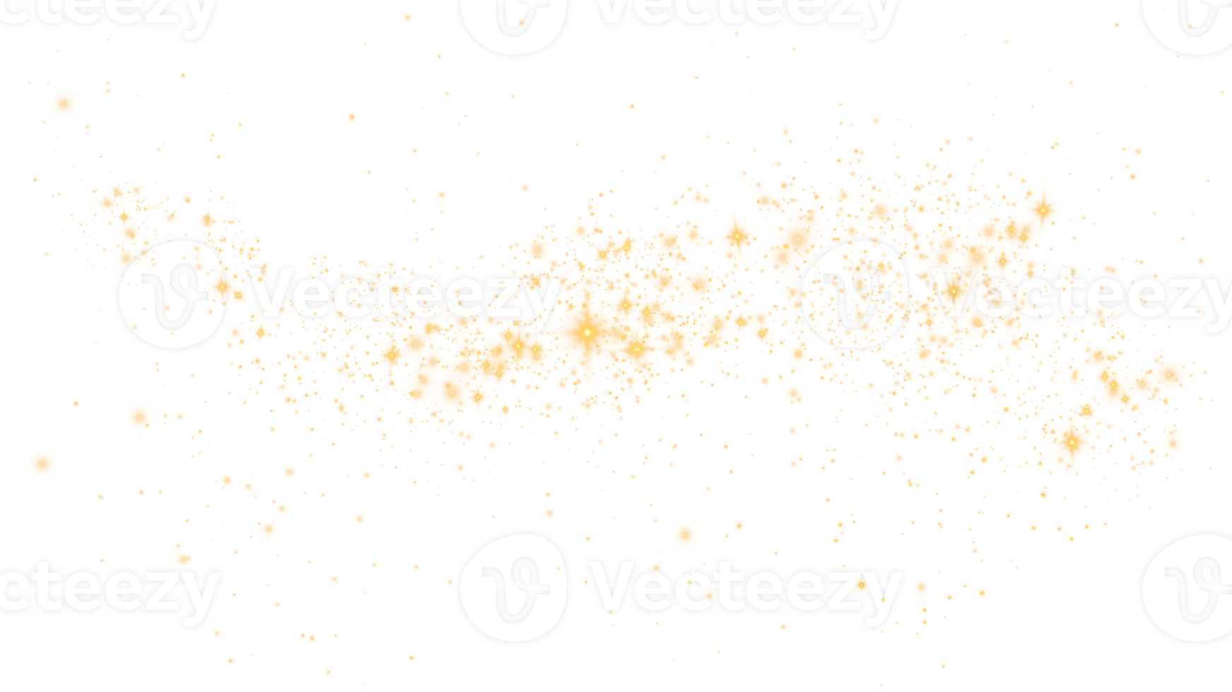 Golden glitter wave abstract illustration. Golden star dust trail sparkling particles isolated. Magic concept. PNG. png