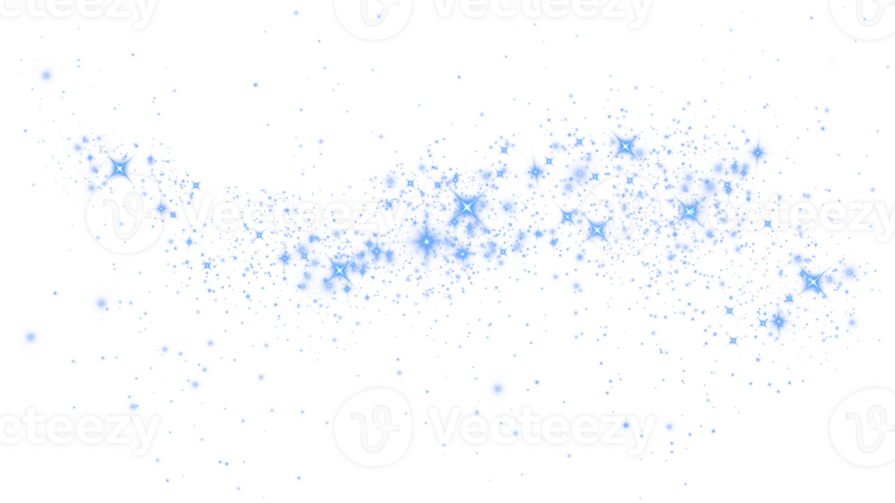 Blue glitter wave abstract illustration. Blue star dust trail sparkling particles isolated. Magic concept. PNG. png