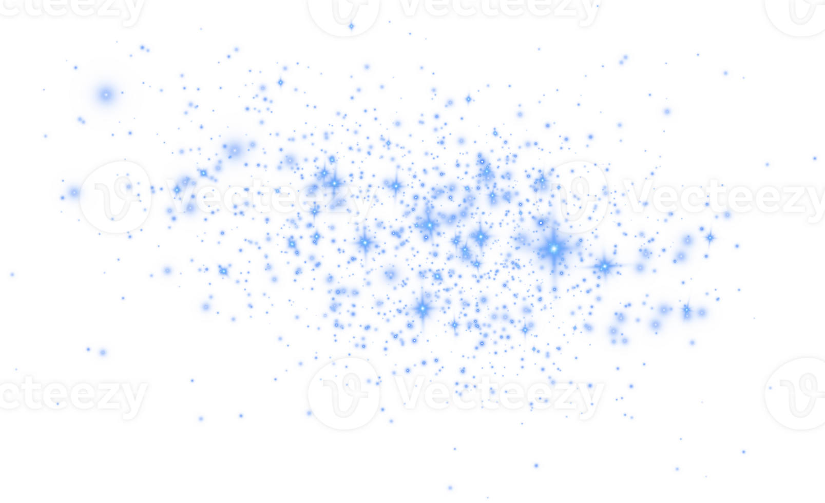 Blue glitter wave abstract illustration. Blue star dust trail sparkling particles isolated. Magic concept. PNG