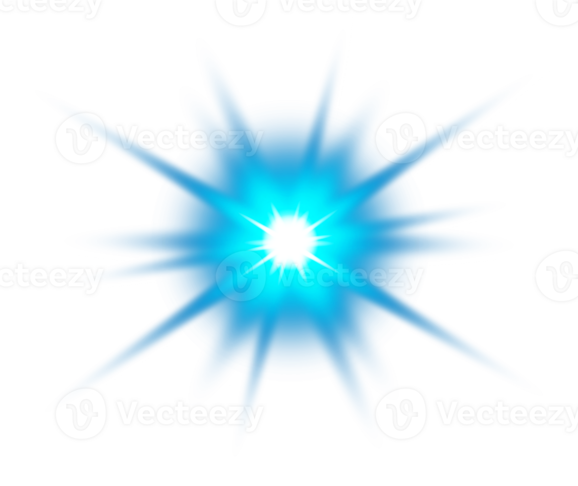 Blue glowing lights effects isolated. Solar flare with beams and spotlight. Glow effect. Starburst with sparkles. PNG. png