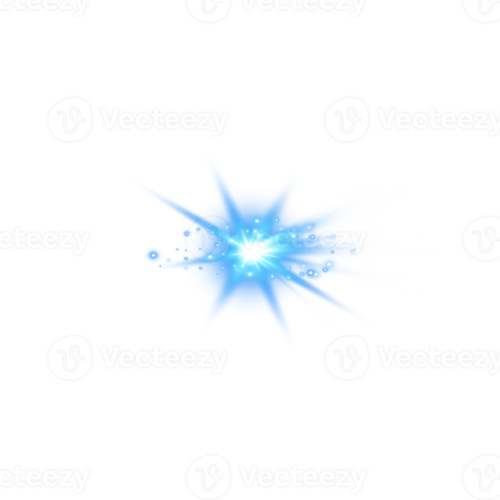 Blue glowing lights effects isolated. Solar flare with beams and spotlight. Glow effect. Starburst with sparkles. PNG. png