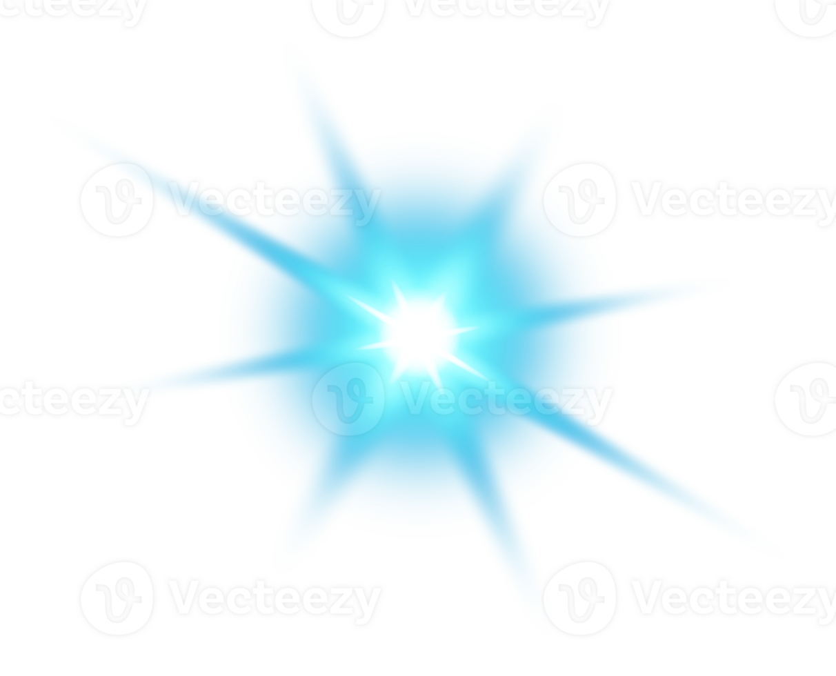 Blue glowing lights effects isolated. Solar flare with beams and spotlight. Glow effect. Starburst with sparkles. PNG. png