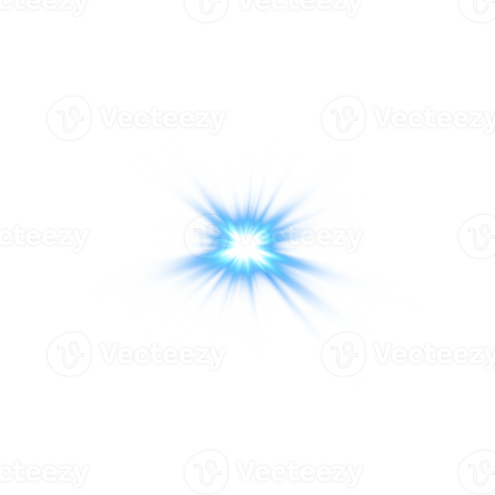 Blue glowing lights effects isolated. Solar flare with beams and spotlight. Glow effect. Starburst with sparkles. PNG. png
