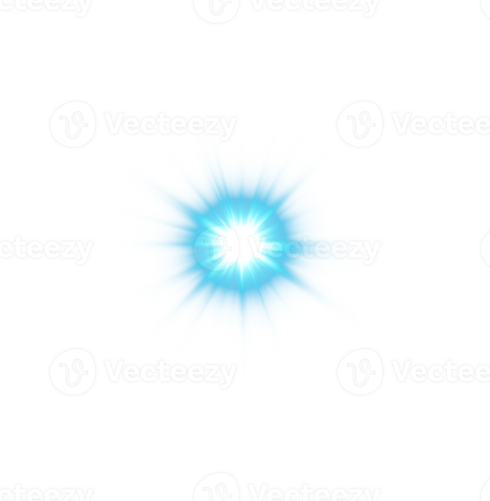 Blue glowing lights effects isolated. Solar flare with beams and spotlight. Glow effect. Starburst with sparkles. PNG. png