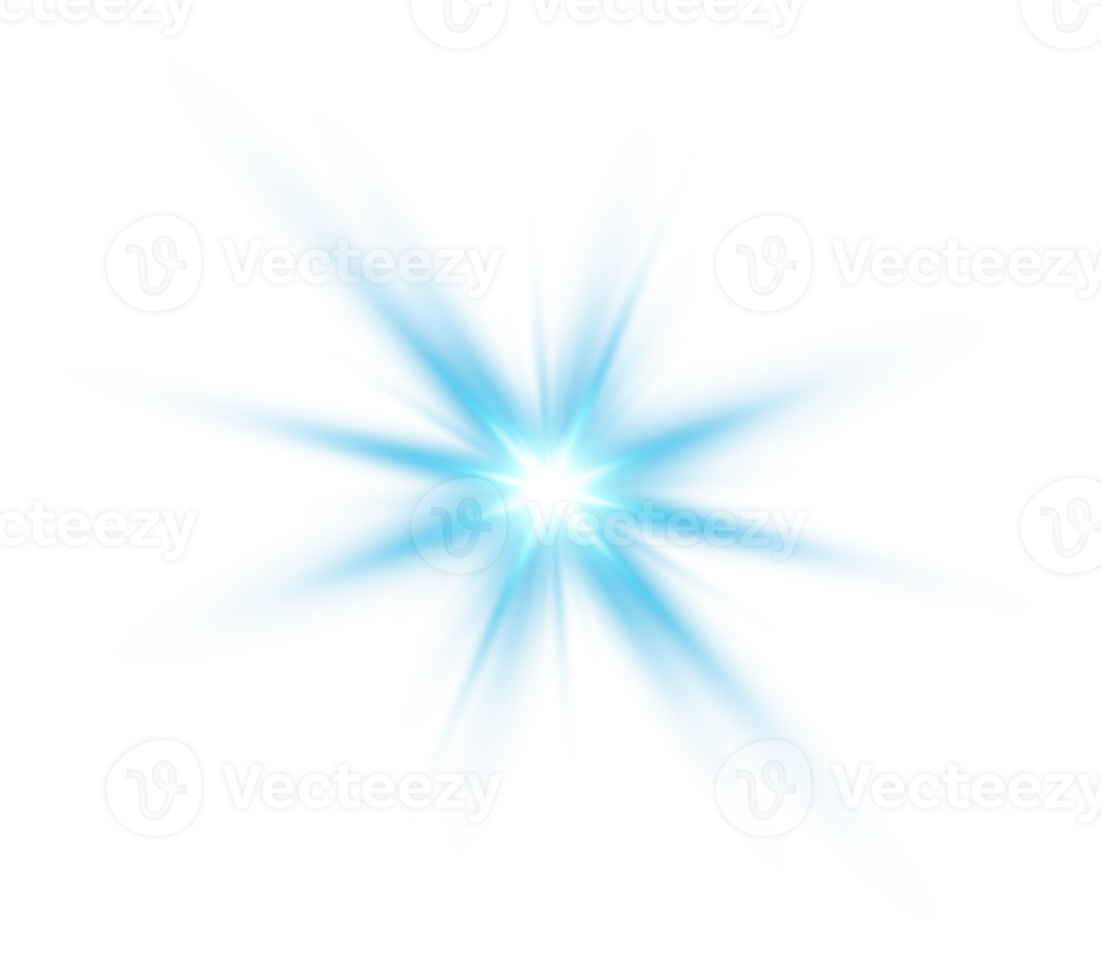 Blue glowing lights effects isolated. Solar flare with beams and spotlight. Glow effect. Starburst with sparkles. PNG. png