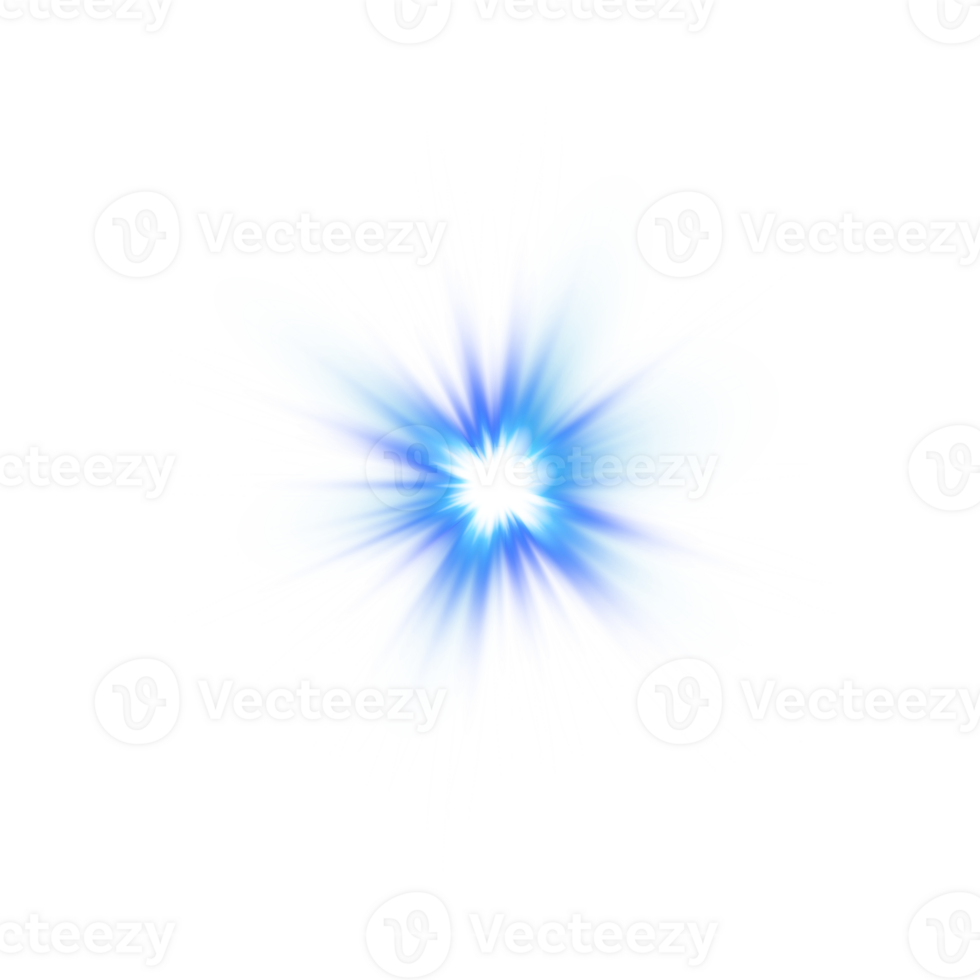 Blue glowing lights effects isolated. Solar flare with beams and spotlight. Glow effect. Starburst with sparkles. PNG. png