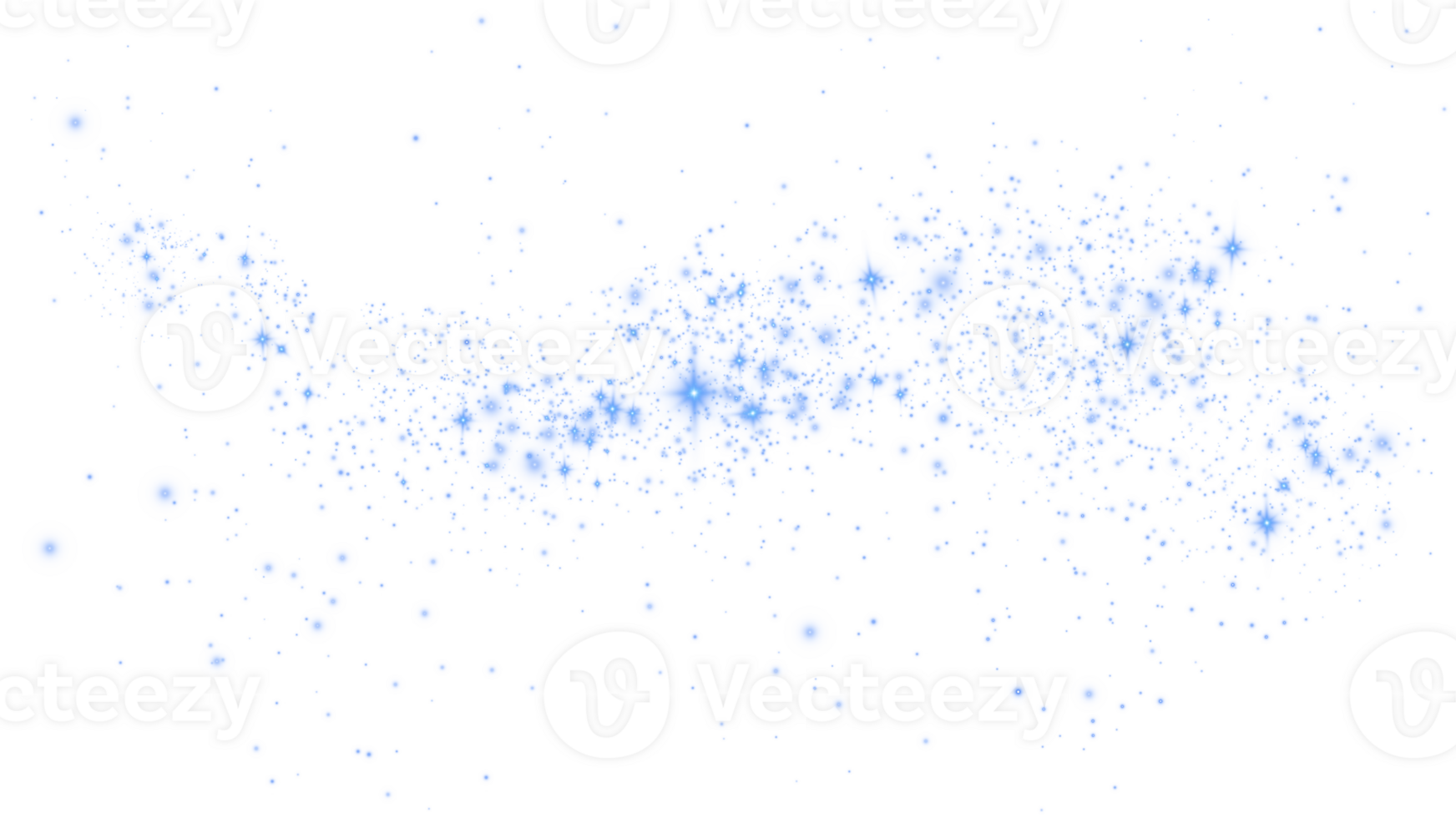 Blue glitter wave abstract illustration. Blue star dust trail sparkling particles isolated. Magic concept. PNG. png
