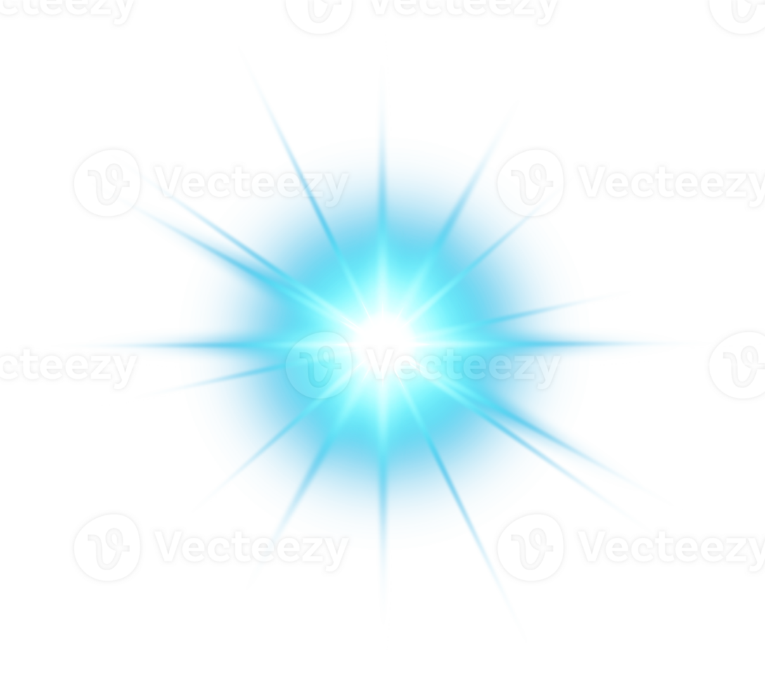 Blue glowing lights effects isolated. Solar flare with beams and spotlight. Glow effect. Starburst with sparkles. PNG. png