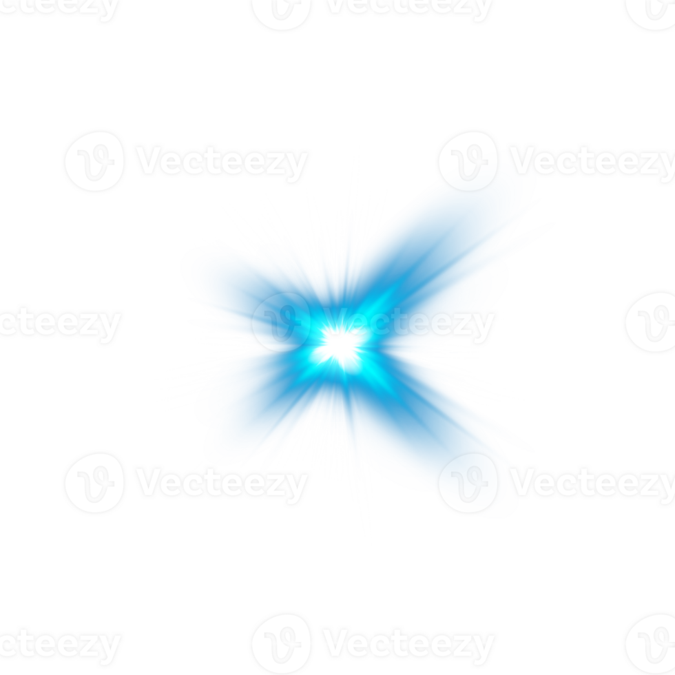 Blue glowing lights effects isolated. Solar flare with beams and spotlight. Glow effect. Starburst with sparkles. PNG. png