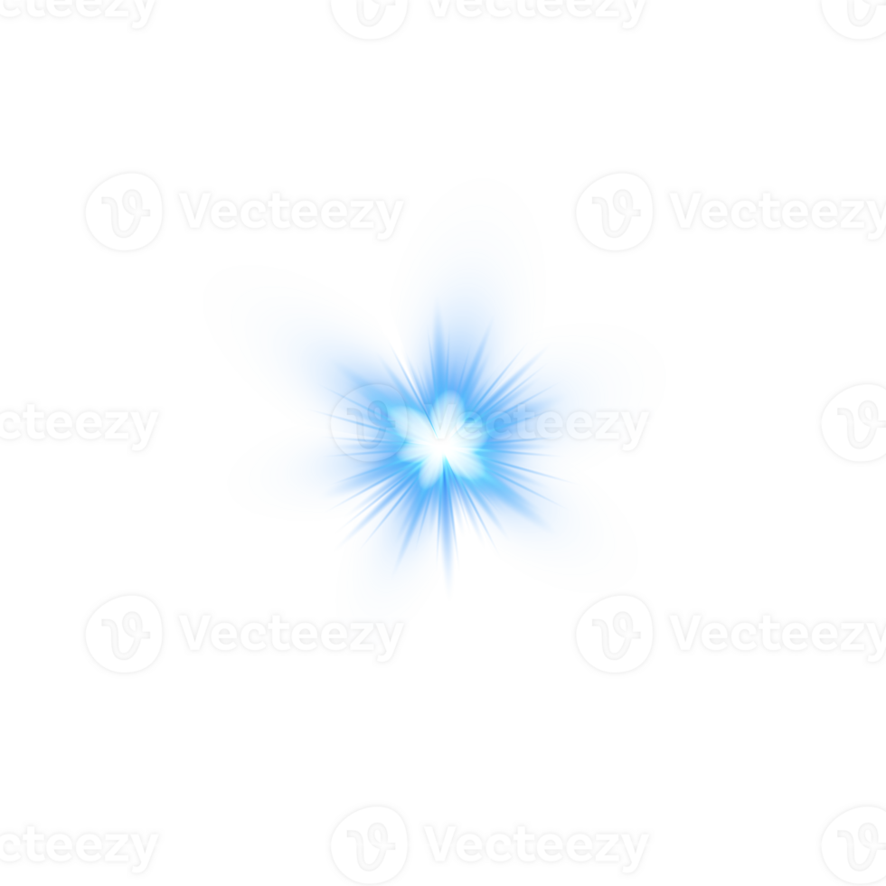 Blue glowing lights effects isolated. Solar flare with beams and spotlight. Glow effect. Starburst with sparkles. PNG. png