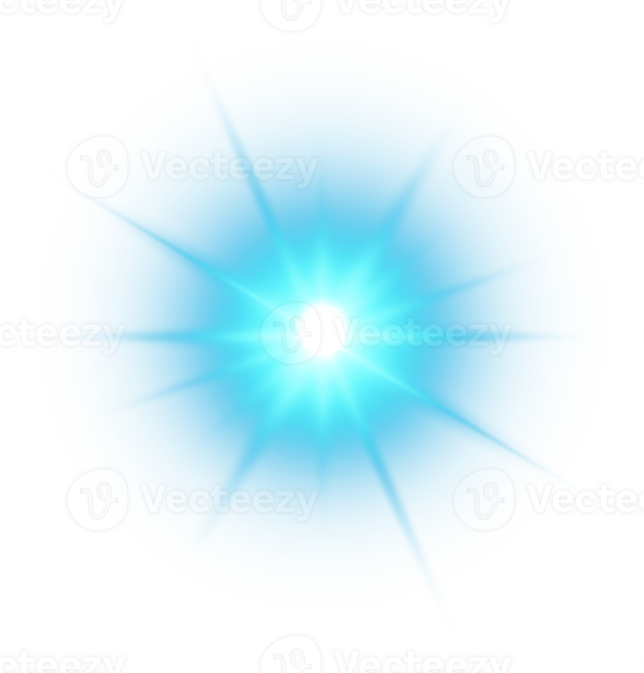 Blue glowing lights effects isolated. Solar flare with beams and spotlight. Glow effect. Starburst with sparkles. PNG. png