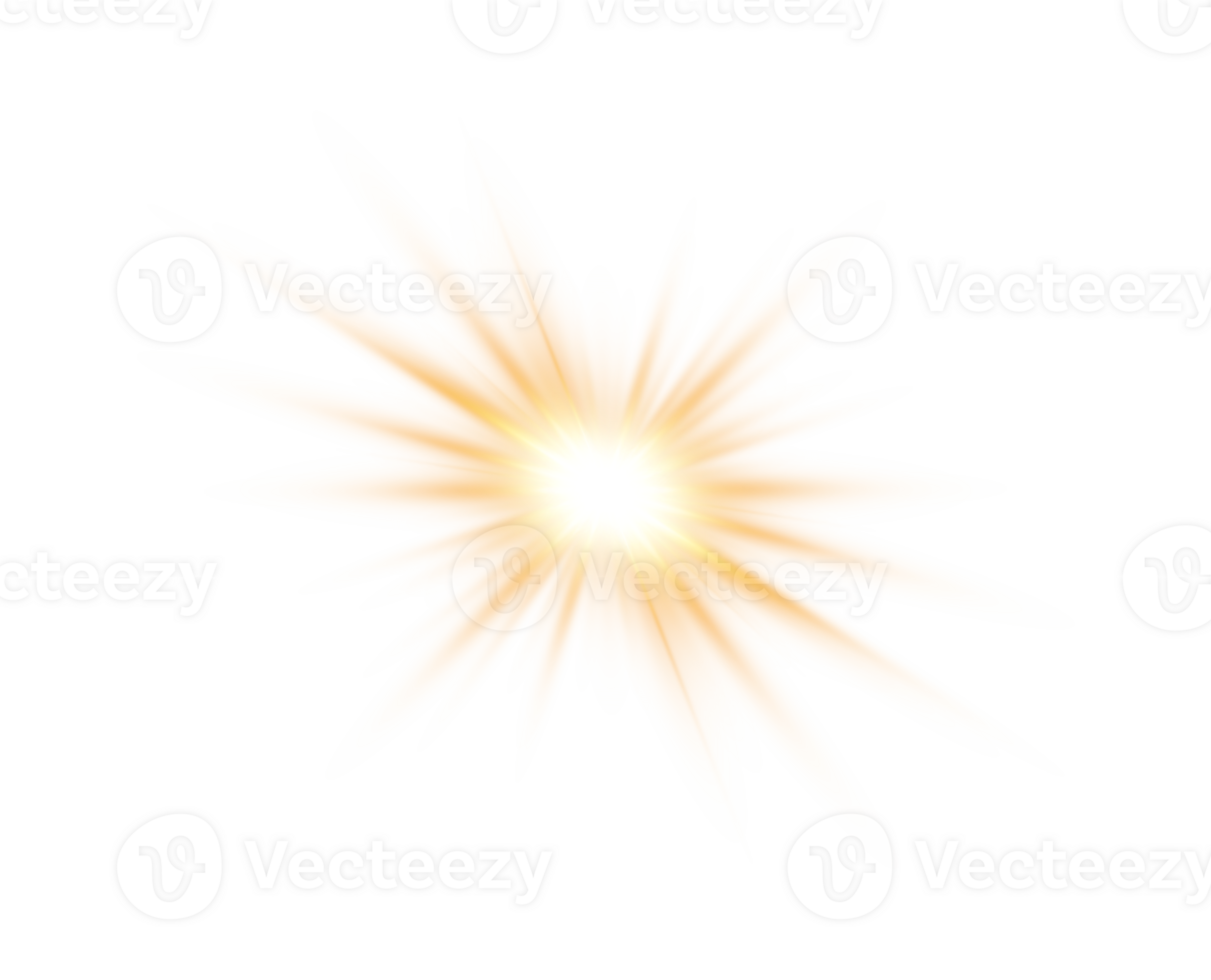 Golden glowing lights effects isolated. Solar flare with beams and spotlight. Glow effect. Starburst with sparkles. PNG. png