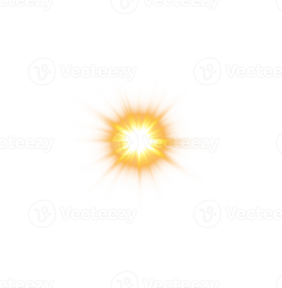 Golden glowing lights effects isolated. Solar flare with beams and spotlight. Glow effect. Starburst with sparkles. PNG. png