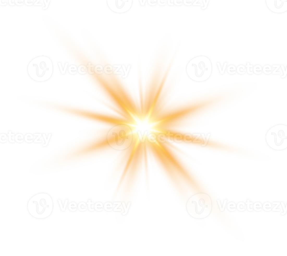 Golden glowing lights effects isolated. Solar flare with beams and spotlight. Glow effect. Starburst with sparkles. PNG. png
