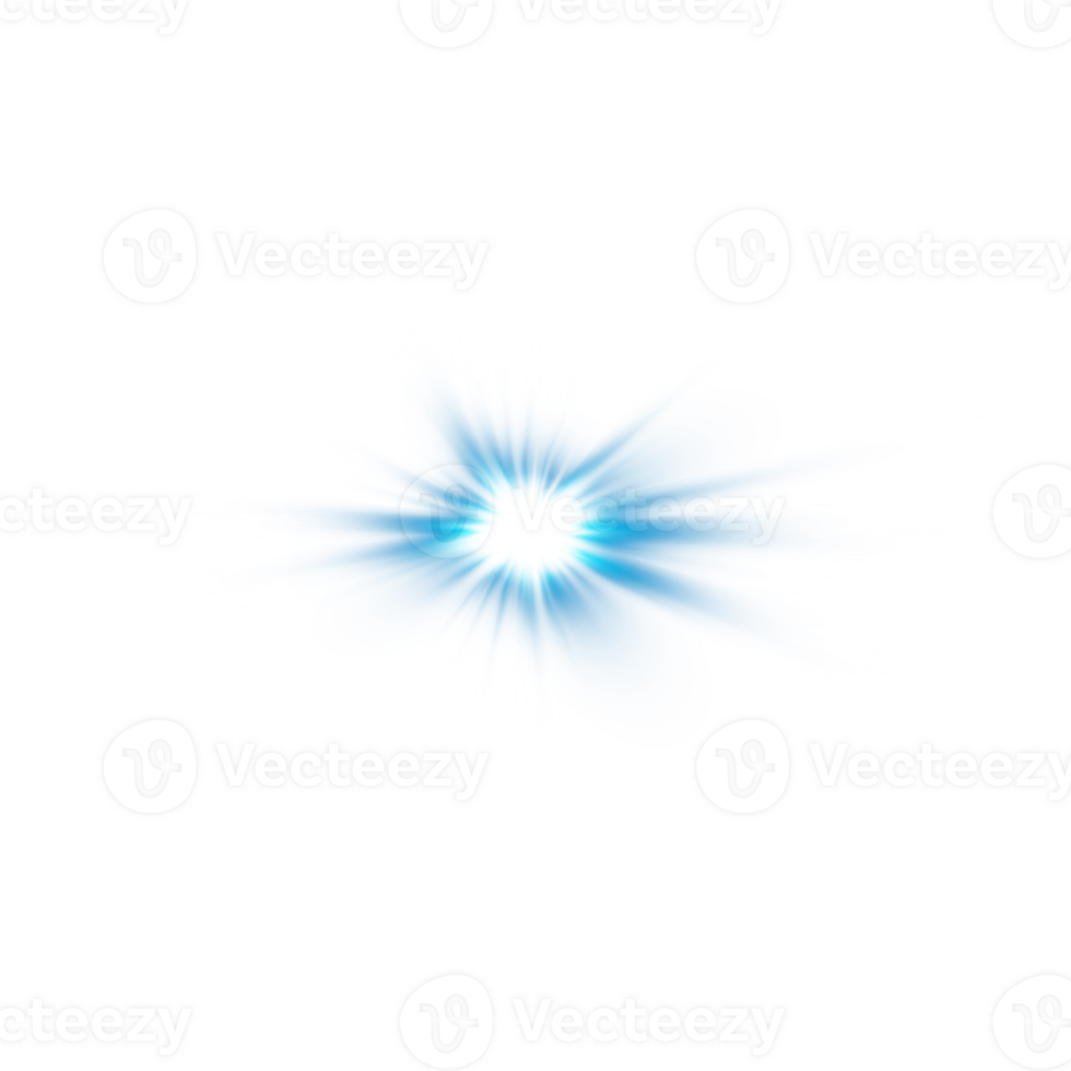 Blue glowing lights effects isolated. Solar flare with beams and spotlight. Glow effect. Starburst with sparkles. PNG. png