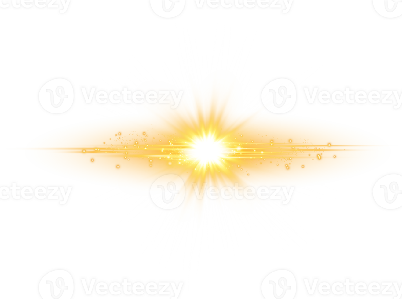 golden glühend Beleuchtung Auswirkungen isoliert. Solar- Fackel mit Balken und Scheinwerfer. glühen Wirkung. Starburst mit funkelt. png. png