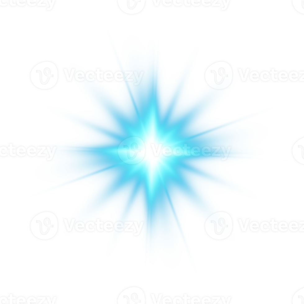 Blue glowing lights effects isolated. Solar flare with beams and spotlight. Glow effect. Starburst with sparkles. PNG. png
