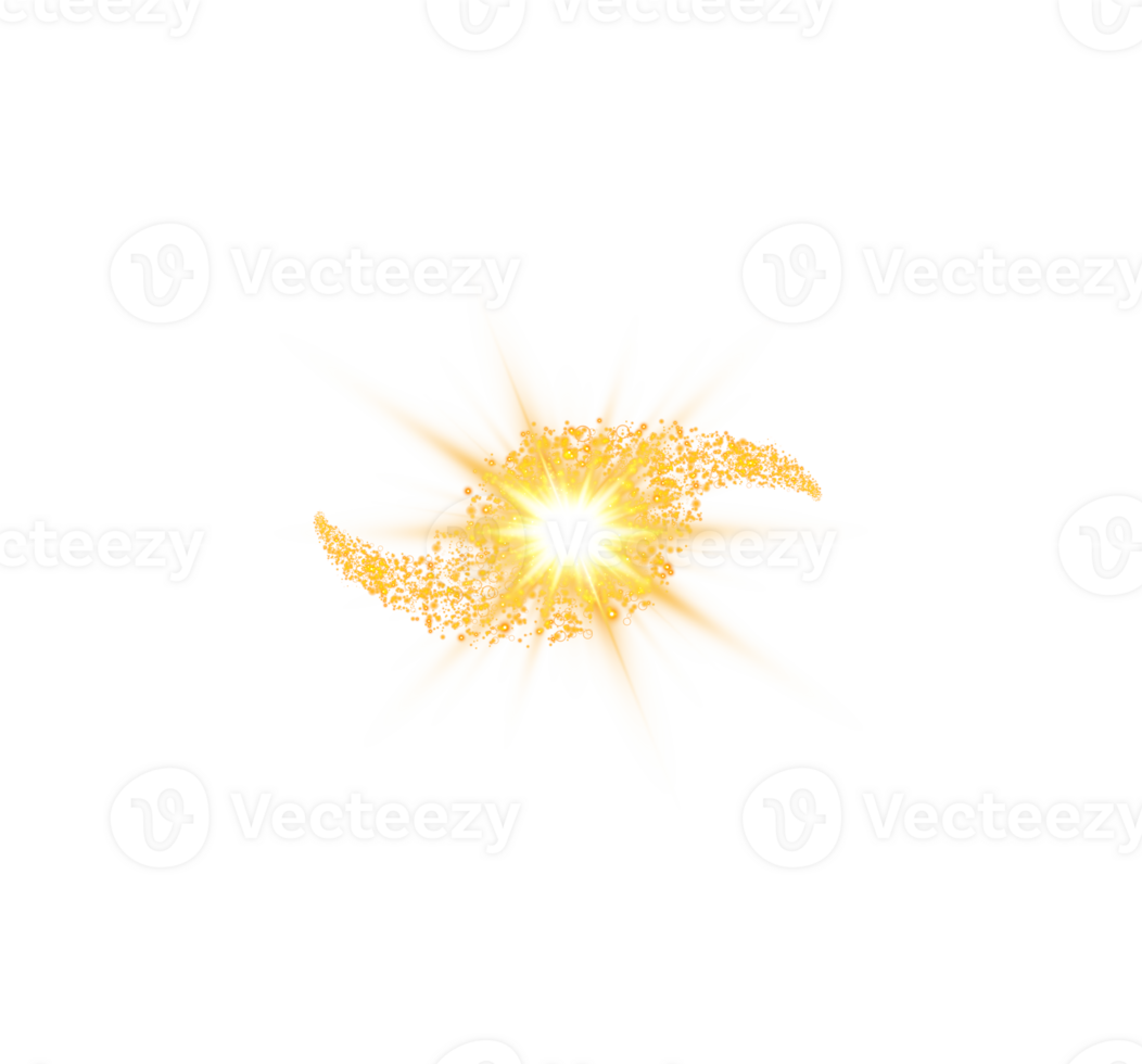 Golden glowing lights effects isolated. Solar flare with beams and spotlight. Glow effect. Starburst with sparkles. PNG. png