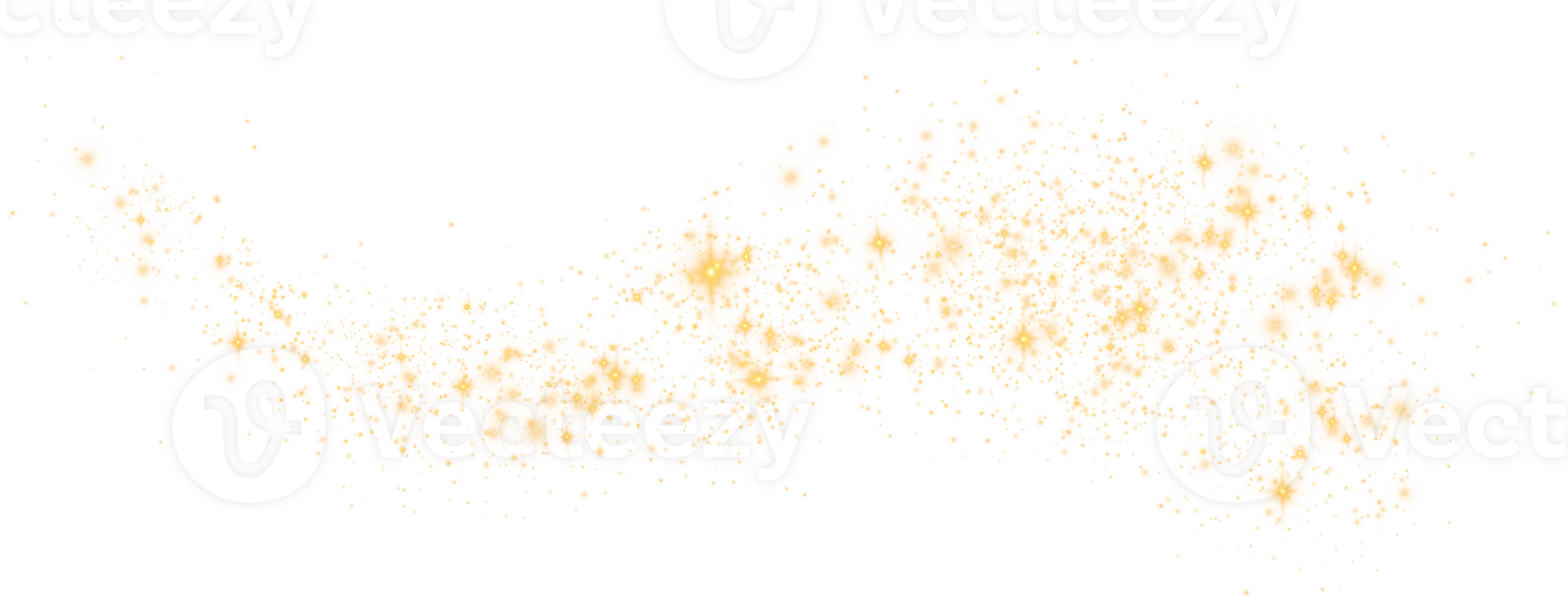 Golden glitter wave abstract illustration. Golden star dust trail sparkling particles isolated. Magic concept. PNG. png