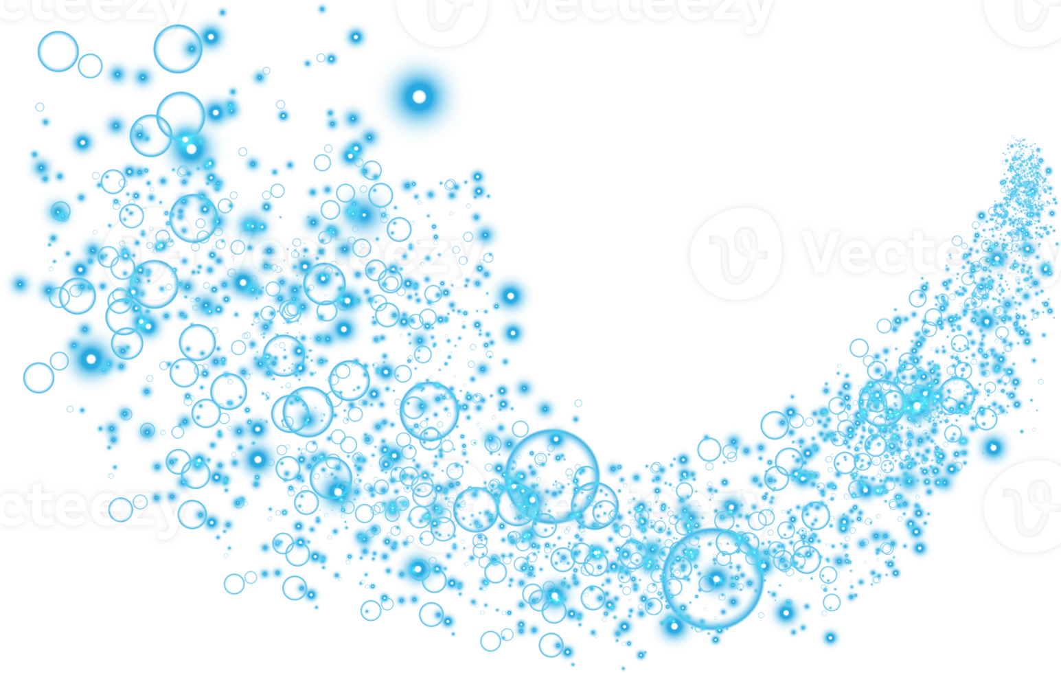Blue glitter wave abstract illustration. Blue star dust trail sparkling particles isolated. Magic concept. PNG