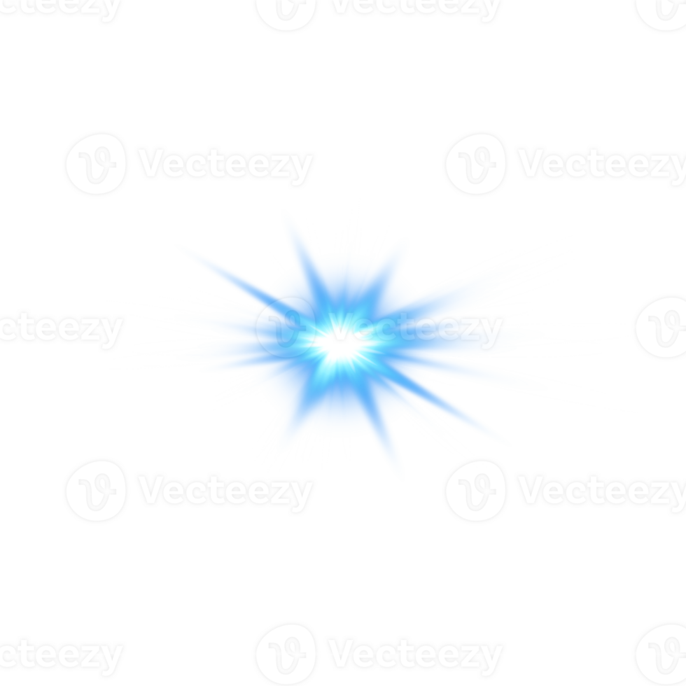 Blue glowing lights effects isolated. Solar flare with beams and spotlight. Glow effect. Starburst with sparkles. PNG. png