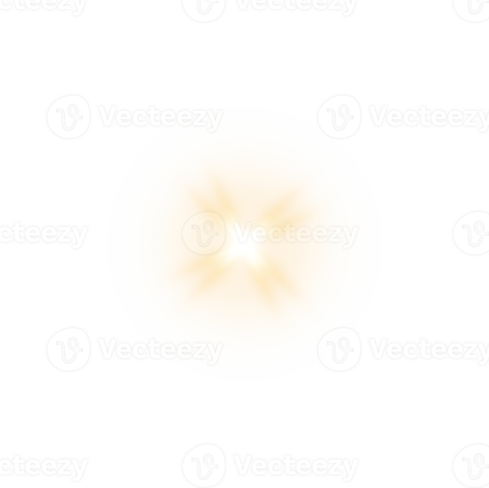 d'oro raggiante luci effetti isolato. solare bagliore con travi e riflettore. splendore effetto. starburst con brilla. png. png