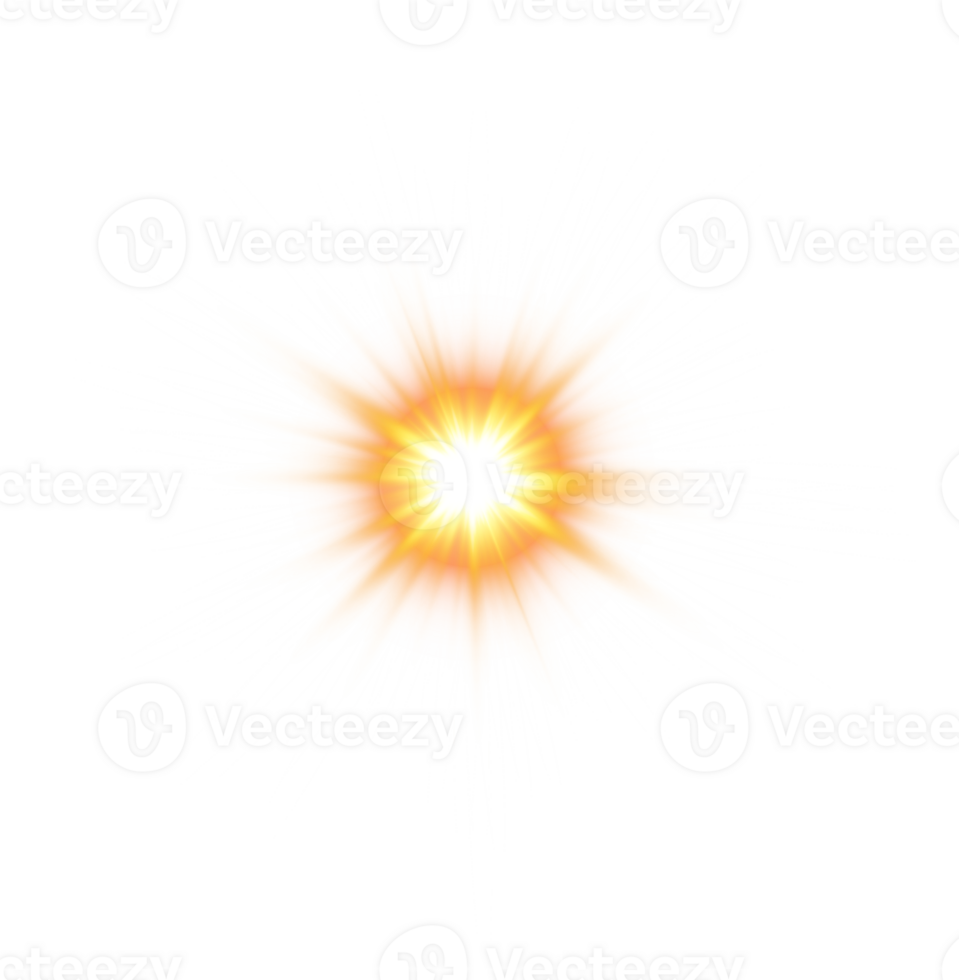 Golden glowing lights effects isolated. Solar flare with beams and spotlight. Glow effect. Starburst with sparkles. PNG. png