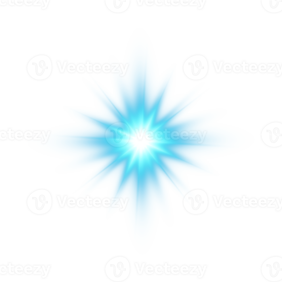Blue glowing lights effects isolated. Solar flare with beams and spotlight. Glow effect. Starburst with sparkles. PNG. png