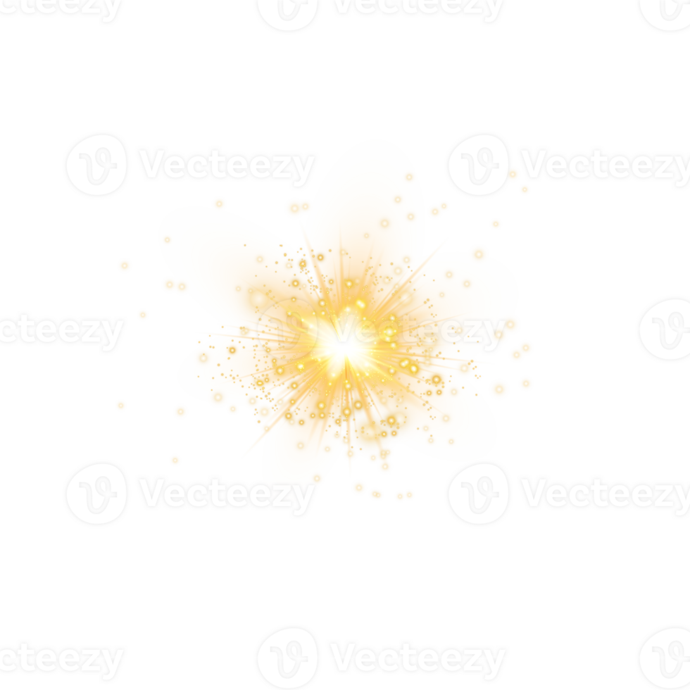 Golden glowing lights effects isolated. Solar flare with beams and spotlight. Glow effect. Starburst with sparkles. PNG. png