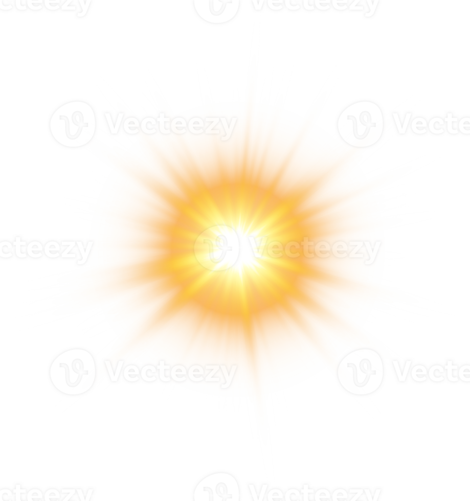Golden glowing lights effects isolated. Solar flare with beams and spotlight. Glow effect. Starburst with sparkles. PNG. png