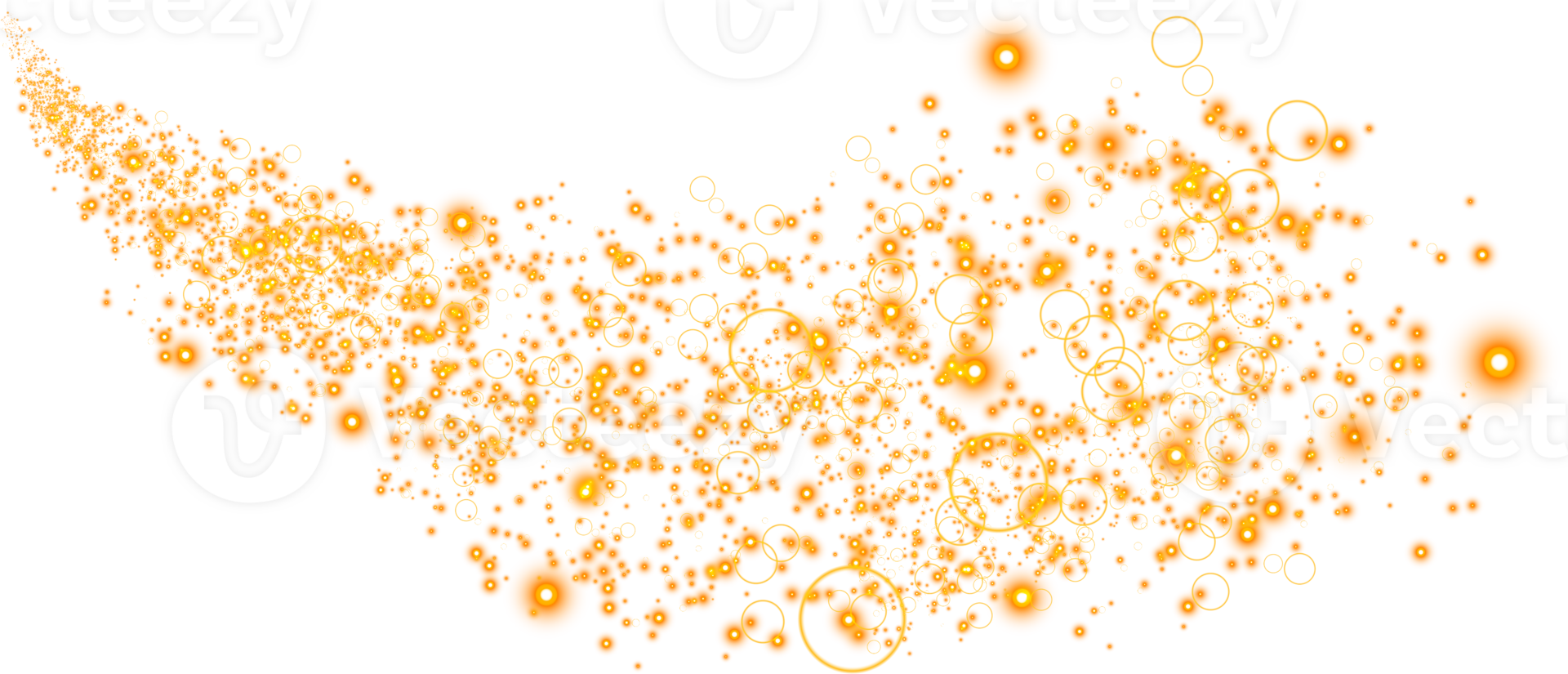 Golden glitter wave abstract illustration. Golden star dust trail sparkling particles isolated. Magic concept. PNG. png