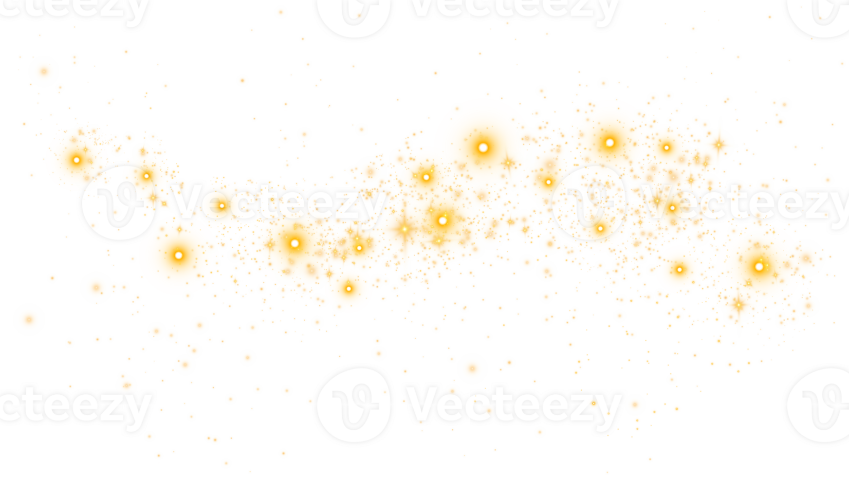 Golden glitter wave abstract illustration. Golden star dust trail sparkling particles isolated. Magic concept. PNG. png