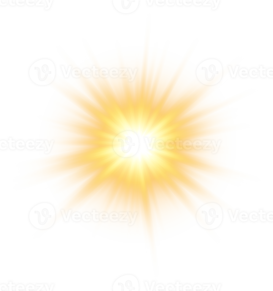 Golden glowing lights effects isolated. Solar flare with beams and spotlight. Glow effect. Starburst with sparkles. PNG. png