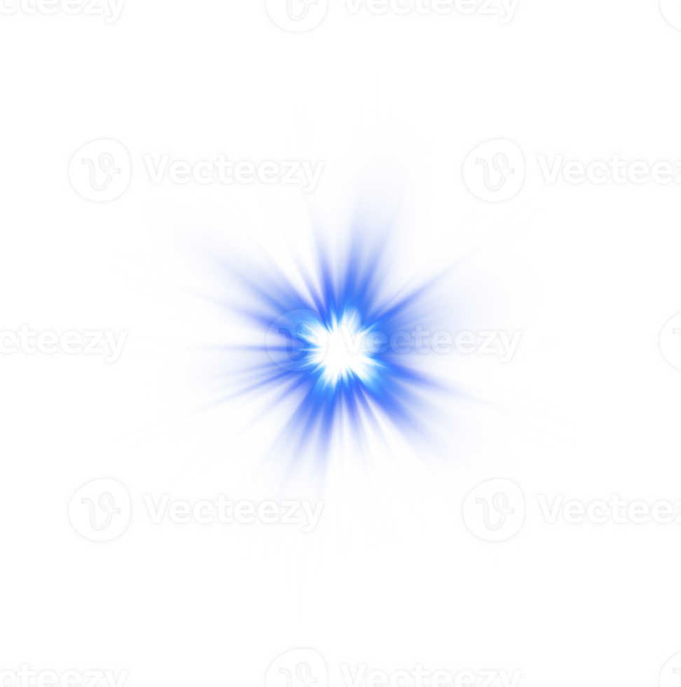 Blue glowing lights effects isolated. Solar flare with beams and spotlight. Glow effect. Starburst with sparkles. PNG. png