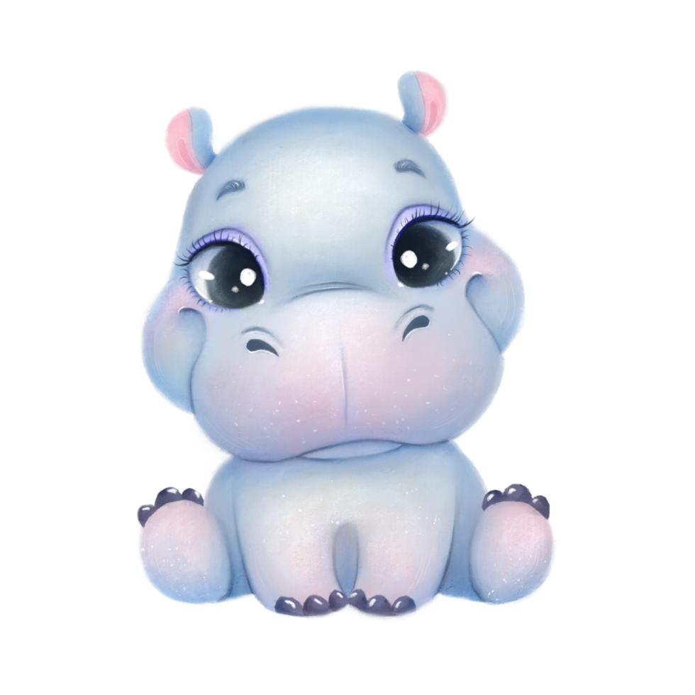 Cute cartoon hippo png