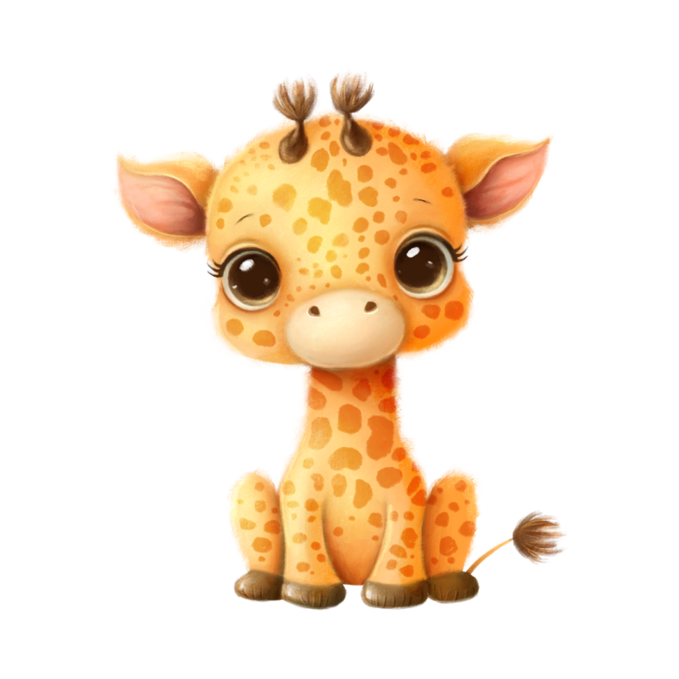 marrant dessin animé girafe illustration ai génératif png