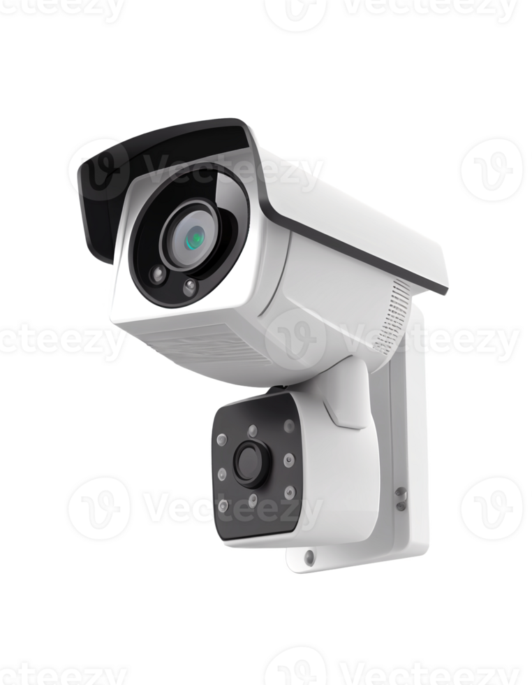 Security surveillance camera isolated on transparent background, created with png