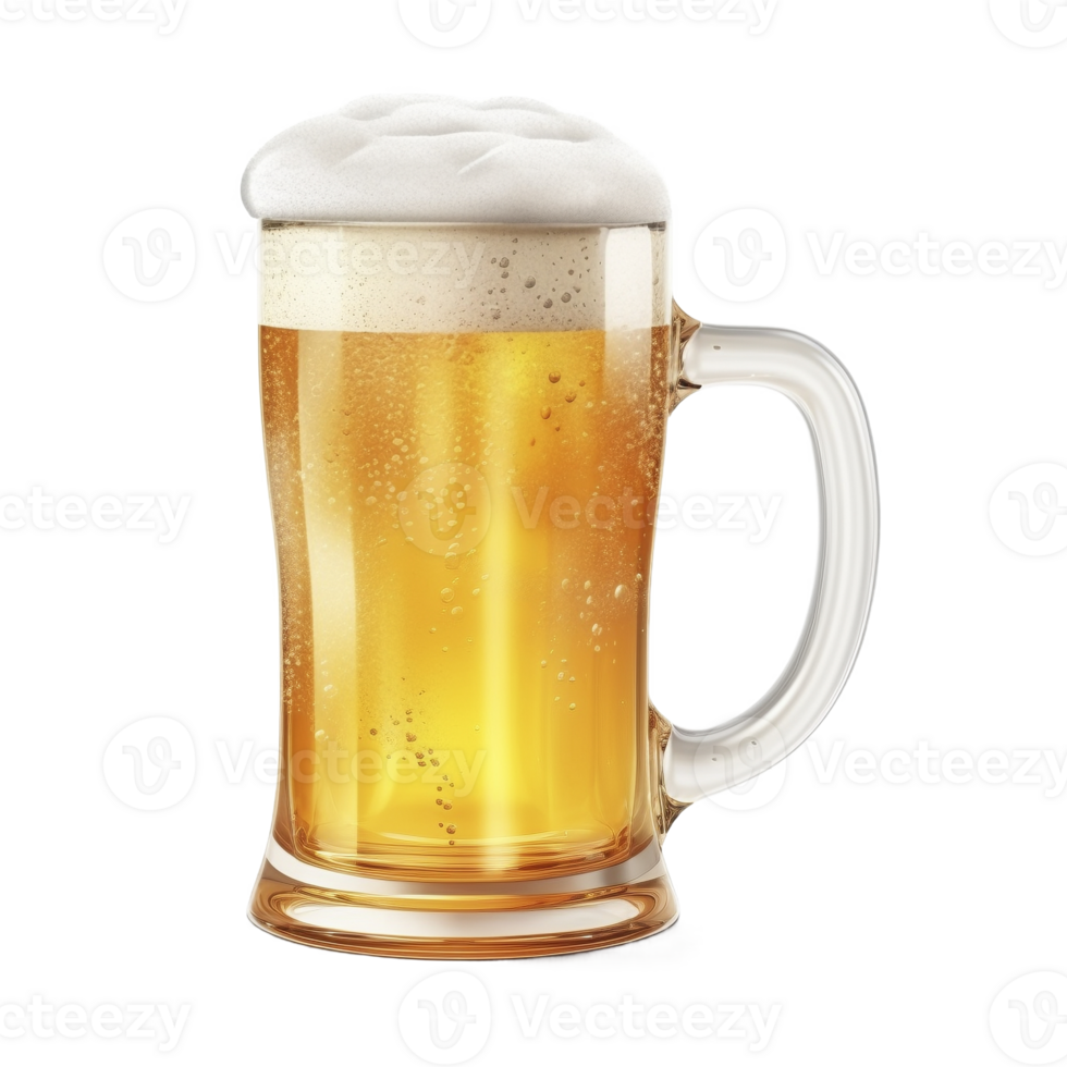 Bier Becher mit Schaum Deckel auf das transparent Hintergrund, erstellt mit generativ ai png