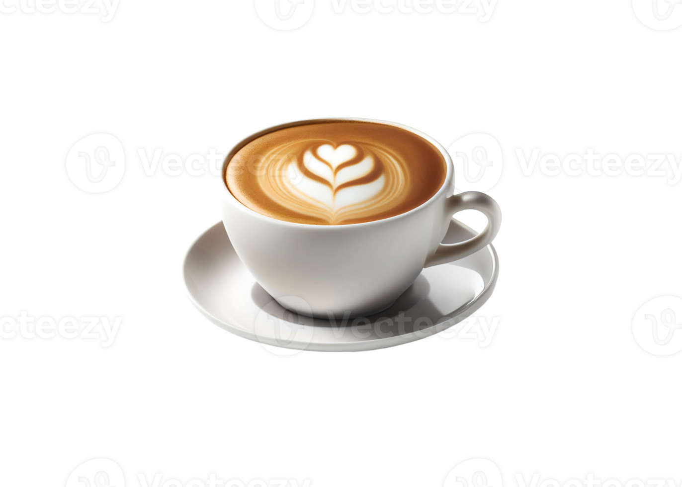 lado ver de caliente latté café con corazón latté arte, creado con generativo ai png