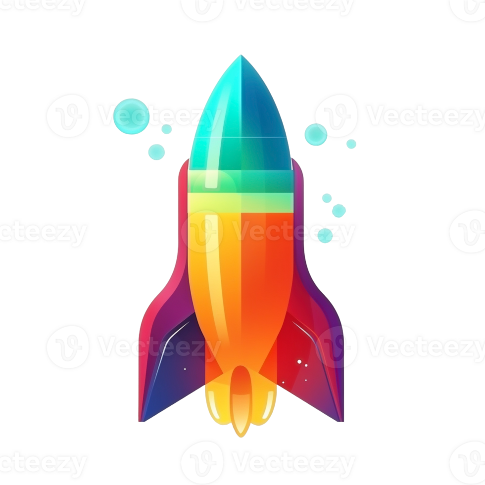 Rocket icon logo on transparent background, created with png