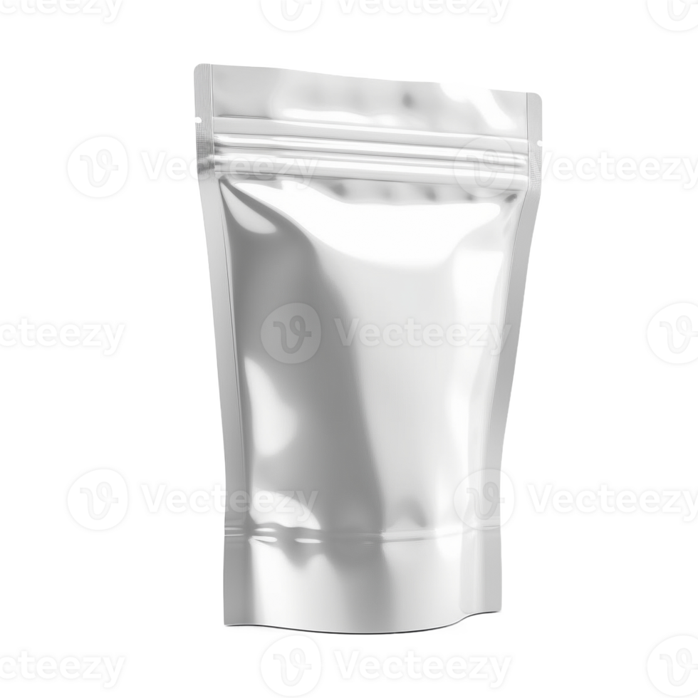 Foil food doy pack on transparent background, created with png